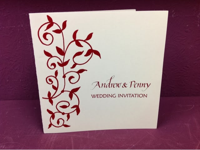 Wedding Inspiration Wednesday! - Red Leaves and Vine Design wedding Invitation
