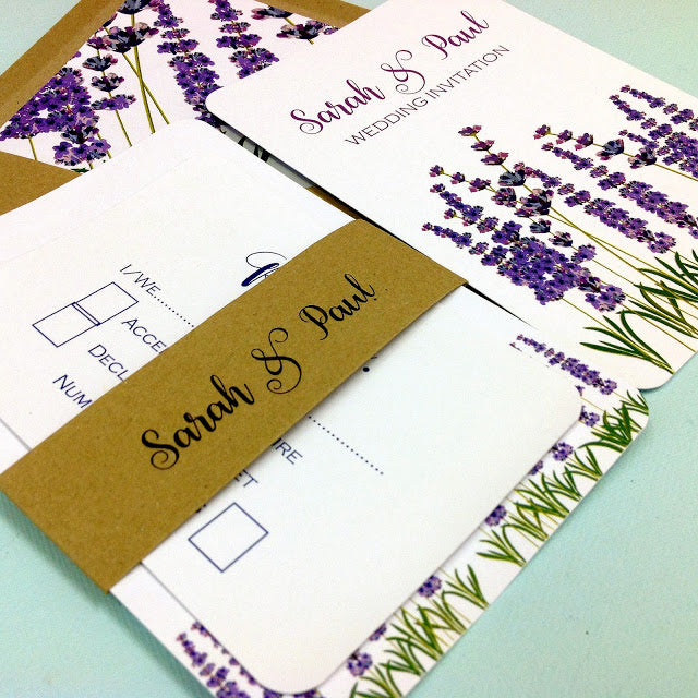 LAVENDER's BLUE DILLY DILLY, LAVENDERS GREEN Wedding Invitation, Gift Request & R.S.V.P.