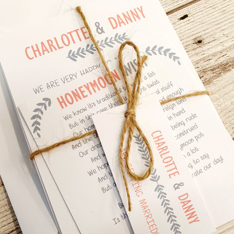 wedding. stationery, invitations, invites, custom made, tailor made, hand made, hand crafted, made to order, save the date, postboxes, personalised, tableplans, seating plans, tags, stickers, R.S.V.P.. info cards, foil, pocket fold,  signs, Inspired by Script, Northallerton, North Yorkshire, Cleveland, County Durham,