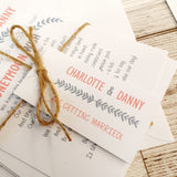 wedding. stationery, invitations, invites, custom made, tailor made, hand made, hand crafted, made to order, save the date, postboxes, personalised, tableplans, seating plans, tags, stickers, R.S.V.P.. info cards, foil, pocket fold,  signs, Inspired by Script, Northallerton, North Yorkshire, Cleveland, County Durham,