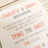 wedding. stationery, invitations, invites, custom made, tailor made, hand made, hand crafted, made to order, save the date, postboxes, personalised, tableplans, seating plans, tags, stickers, R.S.V.P.. info cards, foil, pocket fold,  signs, Inspired by Script, Northallerton, North Yorkshire, Cleveland, County Durham,