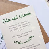 wedding. stationery, invitations, invites, custom made, tailor made, hand made, hand crafted, made to order, save the date, postboxes, personalised, tableplans, seating plans, tags, stickers, R.S.V.P.. info cards, foil, pocket fold,  signs, Inspired by Script, Northallerton, North Yorkshire, Cleveland, County Durham,