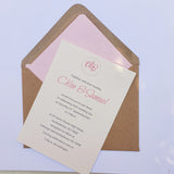 wedding. stationery, invitations, invites, custom made, tailor made, hand made, hand crafted, made to order, save the date, postboxes, personalised, tableplans, seating plans, tags, stickers, R.S.V.P.. info cards, foil, pocket fold,  signs, Inspired by Script, Northallerton, North Yorkshire, Cleveland, County Durham,