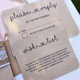 wedding. stationery, invitations, invites, custom made, tailor made, hand made, hand crafted, made to order, save the date, postboxes, personalised, tableplans, seating plans, tags, stickers, R.S.V.P.. info cards, foil, pocket fold,  signs, Inspired by Script, Northallerton, North Yorkshire, Cleveland, County Durham,