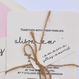 wedding. stationery, invitations, invites, custom made, tailor made, hand made, hand crafted, made to order, save the date, postboxes, personalised, tableplans, seating plans, tags, stickers, R.S.V.P.. info cards, foil, pocket fold,  signs, Inspired by Script, Northallerton, North Yorkshire, Cleveland, County Durham,