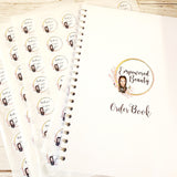 Spiral Bound A4 - 60 page Order Book & Stickers Bundle