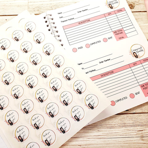 Spiral Bound A4 - 60 page Order Book & Stickers Bundle