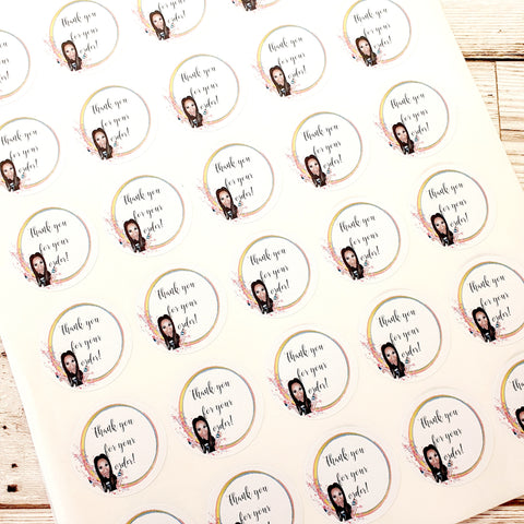 Personalised Round Stickers Name or Monogram Stickers