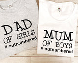 MUM OF BOYS OUTNUMBERED T-SHIRT LADYFIT