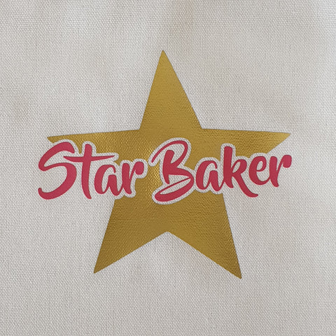 CHILDRENS APRON - PINK STAR BAKER