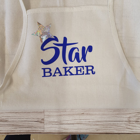 CHILDRENS APRON - BLUE STAR BAKER