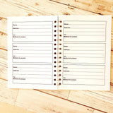 Address Book / Contact Book - A4 or A5 Spiral Bound with 60 pages