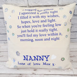 DOUBLE POCKET PERSONALISED CUSHION COVER - HUG CUSHION