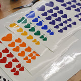 RAINBOW HEARTS & TREE OF LIFE VINYL WALL/WINDOW STICKERS