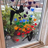 RAINBOW HEARTS & FAIRY VINYL WALL/WINDOW STICKERS