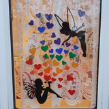RAINBOW HEARTS & FAIRY VINYL WALL/WINDOW STICKERS
