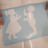 RAINBOW HEARTS & BOY & GIRL VINYL WALL/WINDOW STICKERS