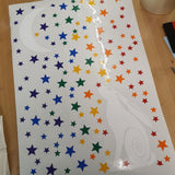 RAINBOW STARS &MOON GAZING HARE VINYL WALL/WINDOW STICKERS