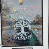 RAINBOW HEARTS & TREE OF LIFE VINYL WALL/WINDOW STICKERS