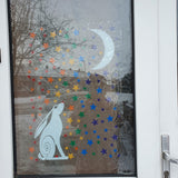 RAINBOW STARS &MOON GAZING HARE VINYL WALL/WINDOW STICKERS
