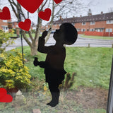 RAINBOW HEARTS & BOY & GIRL VINYL WALL/WINDOW STICKERS