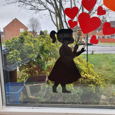 RAINBOW HEARTS & BOY & GIRL VINYL WALL/WINDOW STICKERS