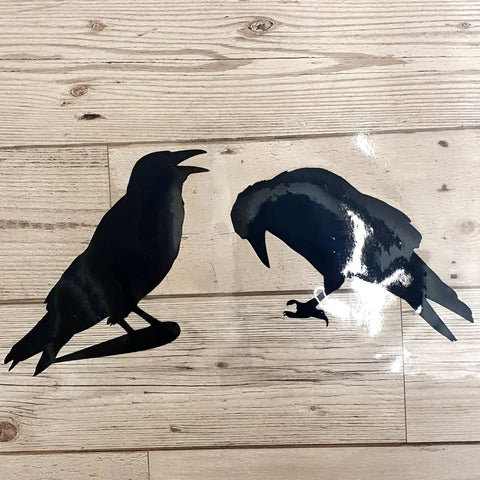 CROW VINYL DECAL FOR WINDOW CAR LAPTOP MIRROR DRINKS BOTTLE