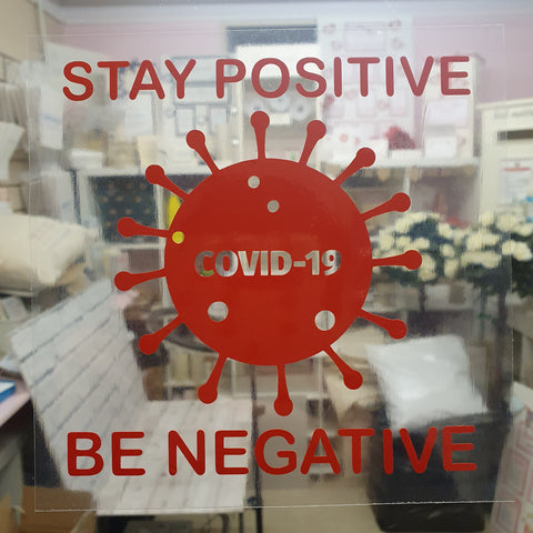 STAY POSITIVE BE NEGATIVE DECAL FOR WINDOW CAR LAPTOP MIRROR DRINKS BOTTLE
