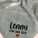 PERSONALISED BLUE ELEPHANT BABY COMFORTER