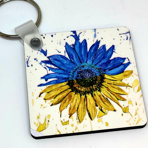 SUNFLOWER SPLASH UKRAINE E FUNDRAISING KEYRING