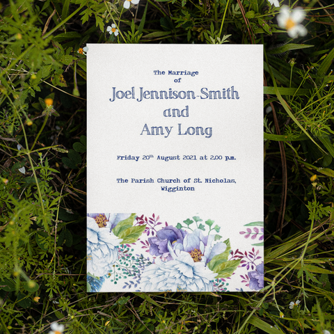 PRETTY BLUE WEDDING INVITATION & STATIONERY BUNDLE