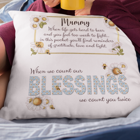 COUNT YOUR BLESSINGS APPRECIATION POCKET CUSHION (Cover only)