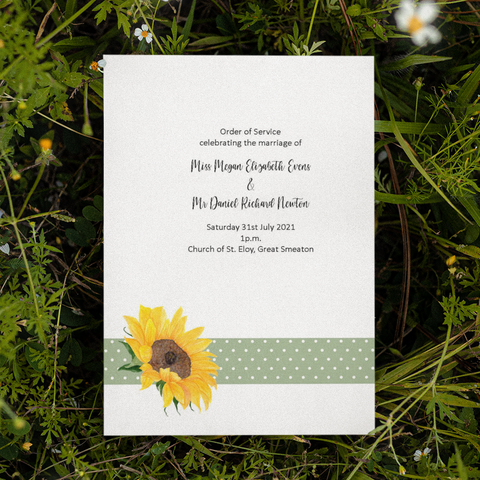 SAGE & SUNFLOWER WEDDING INVITATION & STATIONERY BUNDLE