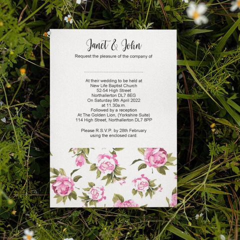 PINK GLORAL WEDDING INVITATION & STATIONERY BUNDLE