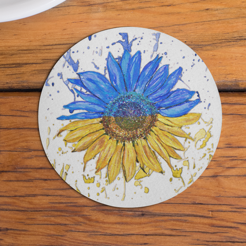 SUNFLOWER SPLASH UKRAINE FUNDRAISING COASTER