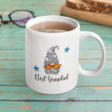 PERSONALISED DAD, UNCLE, GRANDAD GREY GNOME MUG / COASTER