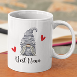 PERSONALISED MUM, AUNTY, GRANDMA  GREY GNOME MUG / COASTER