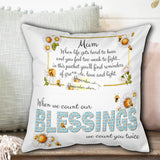 COUNT YOUR BLESSINGS APPRECIATION POCKET CUSHION WITH FILLING