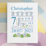 E ELEPHANT PERSONALISED BABY BIRTH KEEPSAK FRAME
