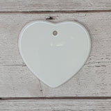 DOUBLE SIDED HEART CERAMIC HANGING ORNAMENT