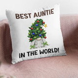 PERSONALISED CHRISTMAS TREE GNOME CUSHION COVER