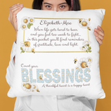 COUNT YOUR BLESSINGS APPRECIATION POCKET CUSHION WITH FILLING