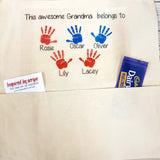 DOUBLE POCKET PERSONALISED CUSHION COVER - HANDPRINTS