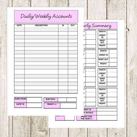 ACCOUNTS BOOK - A5 SPIRAL BOUND WITH 60 PAGES