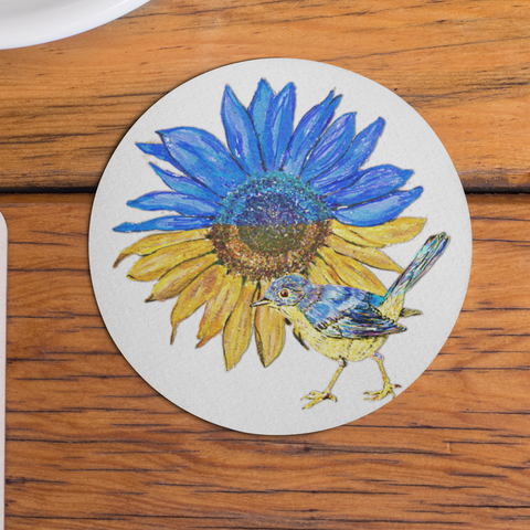 SUNFLOWER & NIGHTINGALE UKRAINE FUNDRAISIMG COASTER