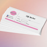 PERSONALISED GIFT VOUCHERS - 21cm x 9.9cm
