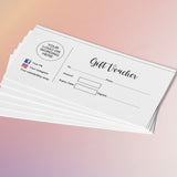 PERSONALISED GIFT VOUCHERS - 21cm x 9.9cm
