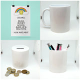 PERSONALISED CERAMIC MUG, MONEY BOX, PEN OR MAKE-UP POT