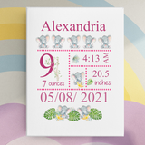 E ELEPHANT PERSONALISED BABY BIRTH KEEPSAK FRAME