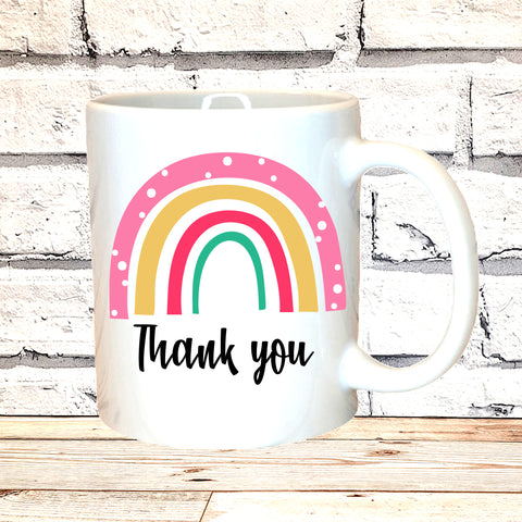 Rainbow thank you MUG / COASTER DESIGN 3